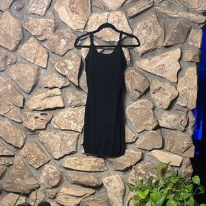 Black slip dress